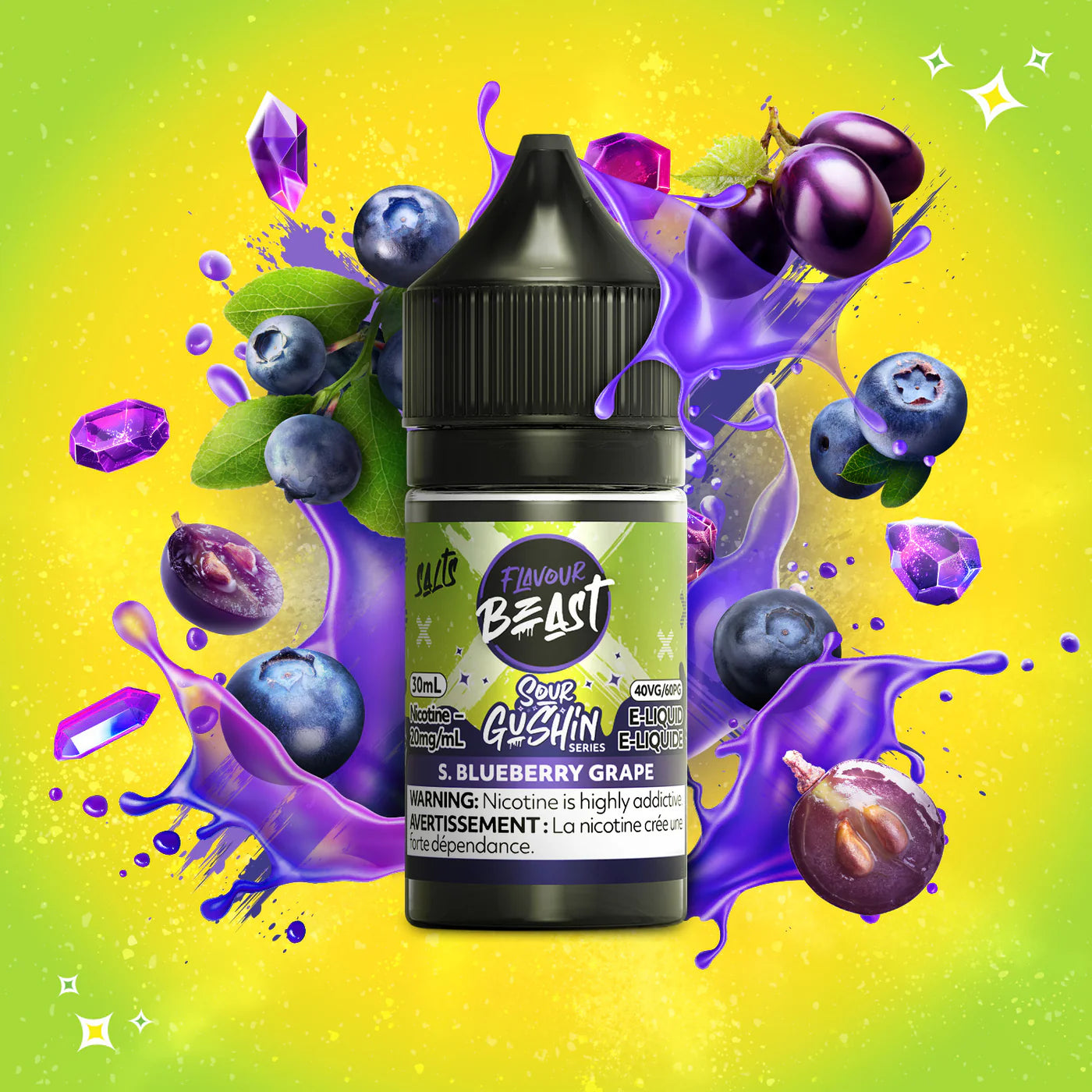 Flavour Beast SOUR GUSHIN S. Blueberry Grape - 20mg