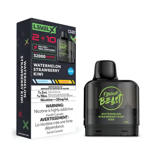 LEVEL X G2 POD 2 + 10ml -  Watermelon Strawberry Kiwi Iced